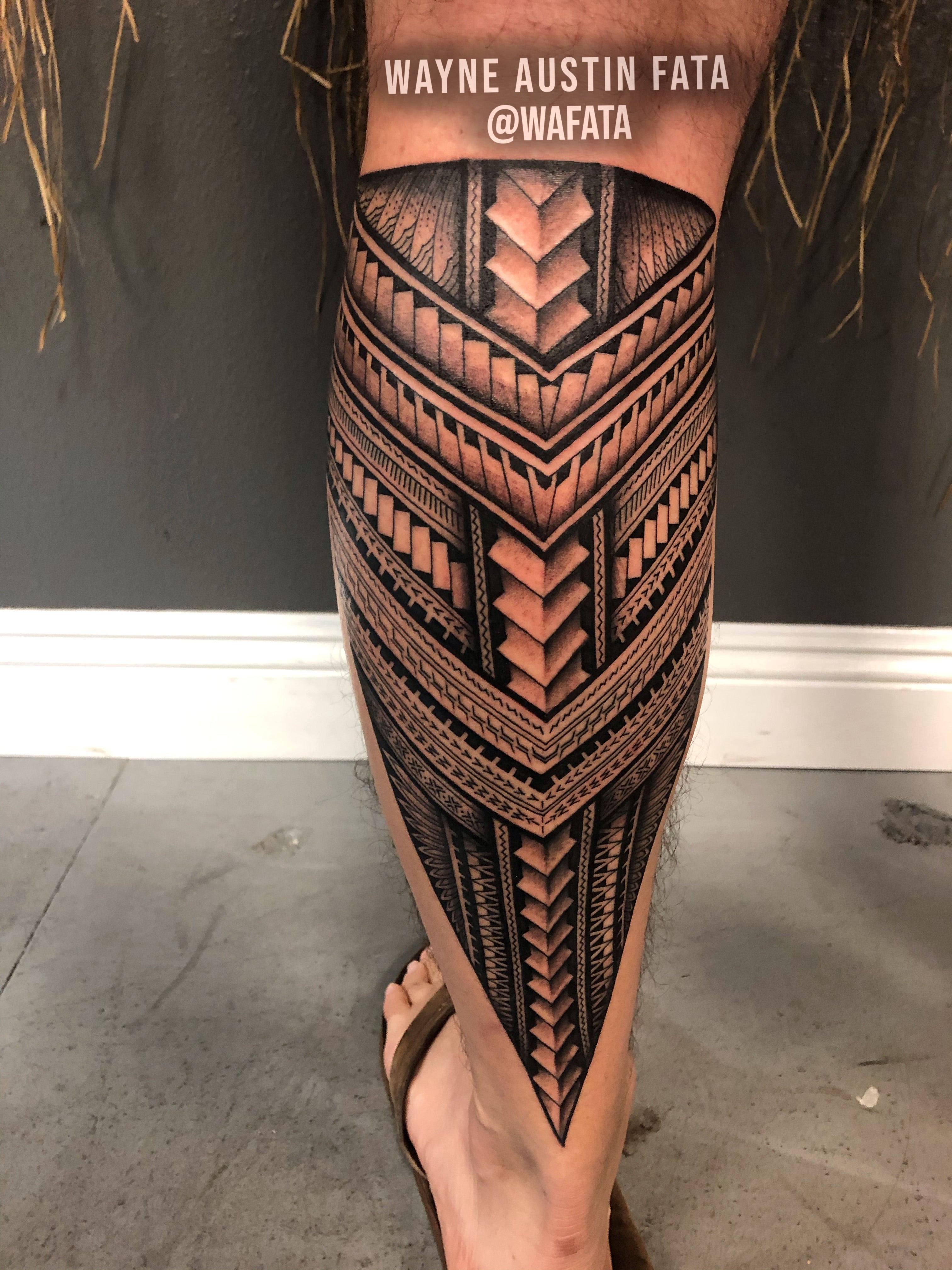samoan poly leg tattoo - Zealand Tattoo